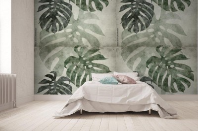 Fototapeta Liście na tle starego papieru