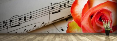 Fototapeta Róża i zeszyt nut