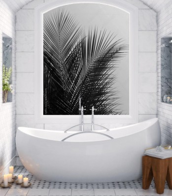 Naklejka na okno łazienkowe Liść palmowy 