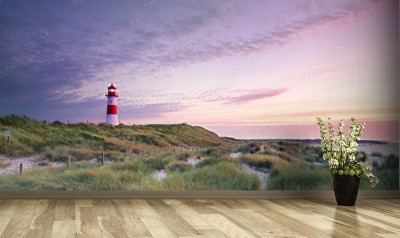Fototapeta Latarnia morska pod fioletowym niebem