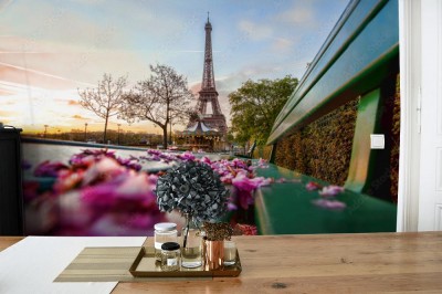 Fototapeta Wieża Eiffla w okresie wiosennym w Paryżu