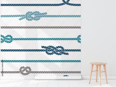 Fototapeta Równoległe linie z węzłami - białe tło