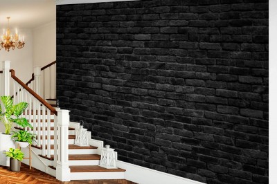 Fototapeta Czarny mur z cegły
