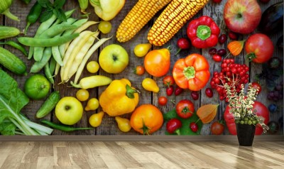 Fototapeta Owoce i warzywa w kolorach tęczy