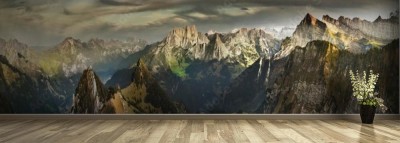 Fototapeta Panorama gór Szwajcarii jesienią porą