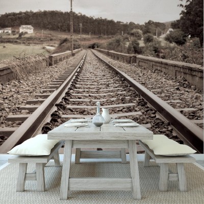 Fototapeta Stara wiejska linia kolejowa