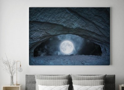 Obraz na płótnie Księżyc i jaskinia