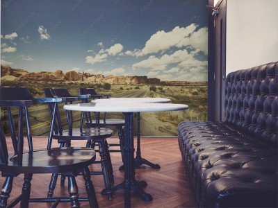 Fototapeta Droga 3D w stylu retro