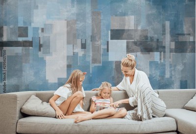 Fototapeta Geometryczna abstrakcja w kolorze niebieskim