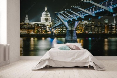 Fototapeta Katedra Świętego Pawła i Millennium Footbridge nad Tamizą