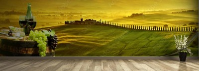 Fototapeta Panorama wzgórz Toskanii