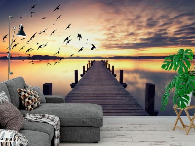 Fototapeta Poranne światło nad jeziorem