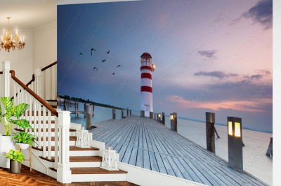 Fototapeta Wschód słońca w latarni morskiej