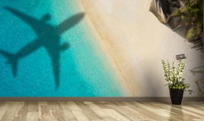 Fototapeta Cień samolotu na egzotycznej plaży