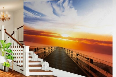 Fototapeta Molo z zachodem słońca