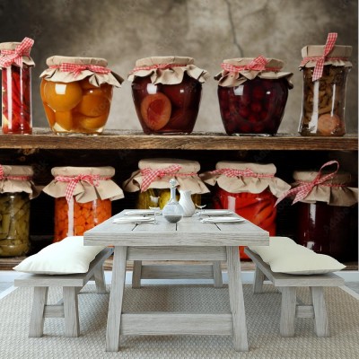 Fototapeta Słoiki z przetworami