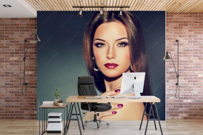 Fototapeta Brunetka z długimi włosami