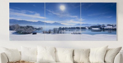 Obraz na płótnie Panoramiczny zimowy krajobraz w Bawarii