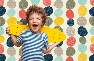 Tapeta Wektorowy bezszwowy wzór z kolorowymi dekoracyjnymi kamieniami