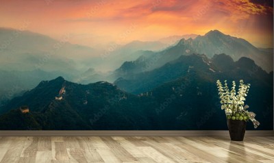 Fototapeta Góra i Wielki Mur Chiński