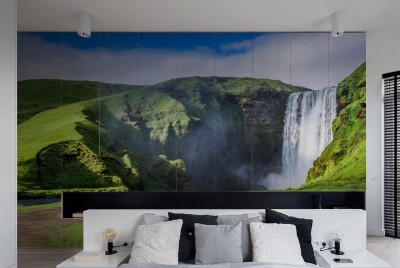 Naklejka na szafę Spektakularny wodospad na Islandii