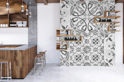 Fototapeta Modna dekoracja ścienna starych płytek ceramicznych