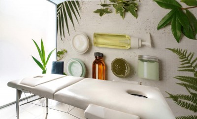 Fototapeta Zielony układ kosmetyczny