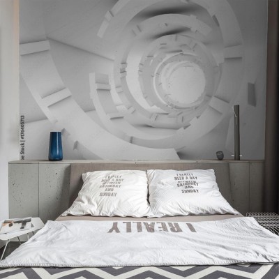 Fototapeta Abstrakcjonistyczny biały tunelowy wnętrze, 3 d odpłaca się