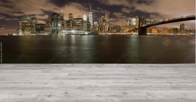 Fototapeta Panorama Manhattanu w nocy