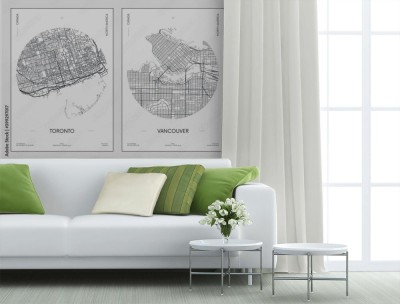 Fototapeta plan miejski plan ulic miasta Toronto i Vancouver