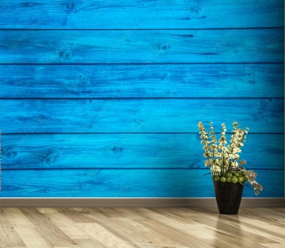 Fototapeta Błękitne drewniane deski