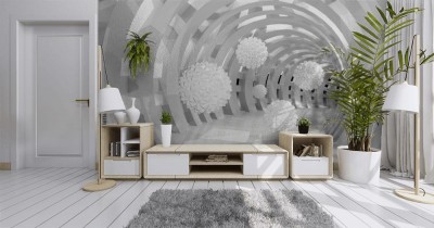 Fototapeta Tunel 3D z kulami dekoracyjnymi