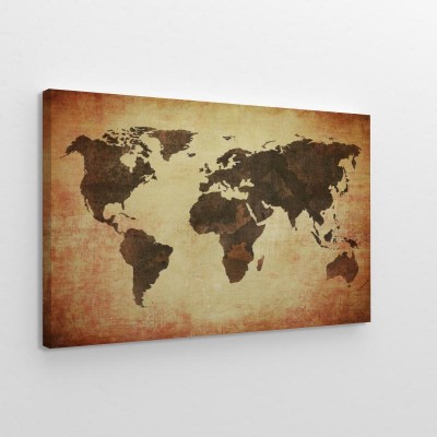 Obraz na płótnie Mapa świata na zniszczonym podkładzie
