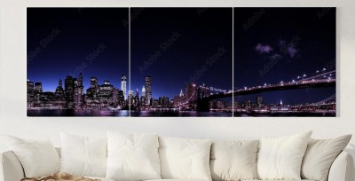 Obraz na płótnie Most Brookliński w nocnej scenerii