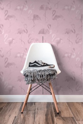 Tapeta Różowy deseń flaminga