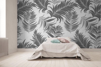 Fototapeta - Szare liście palmy