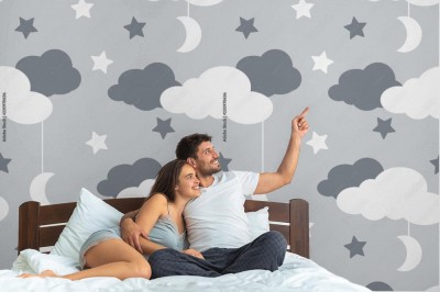 Fototapeta z pastelowym wzorem nocy