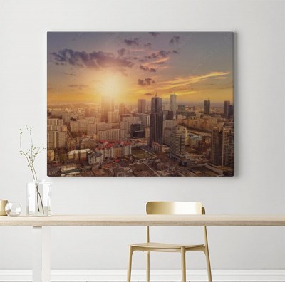 Obraz na płótnie Widok Warszawy z powietrza