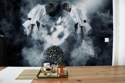 Fototapeta Dwóch mężczyzn walczących w karate