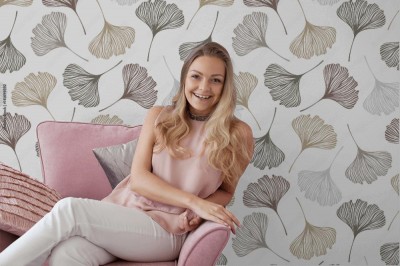 Fototapeta  - Kwiatowy wzór z liści miłorzębu