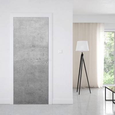 Naklejki na drzwi z betonem architektonicznym w jasnych odcieniach szarości