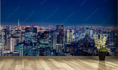 Fototapeta Krajobraz miasta w nocy