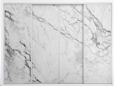 Naklejka na szafę biały marmur z szarymi żyłkami