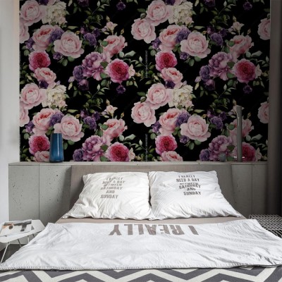 Fototapeta Kwiatowy wzór z różami, akwarela