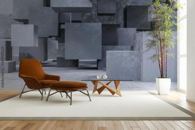 Fototapeta 3D - betonowe kostki