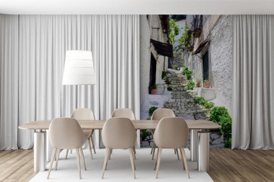 Fototapeta schody w wąskiej uliczce