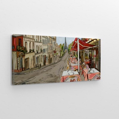 Obraz na płótnie Ulica w Paryżu - ilustracja