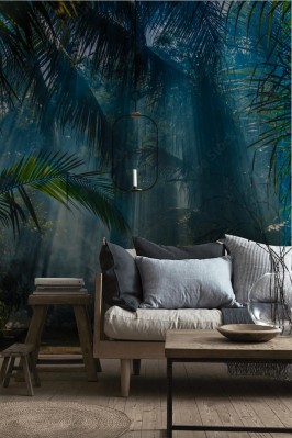 Fototapeta Poranne światło w pięknym ogrodzie w dżungli