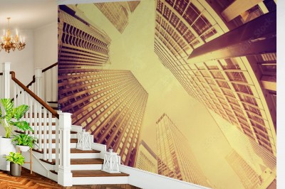 Fototapeta Rybie oko z perspektywy żaby na Manhattanie w Nowym Jorku 