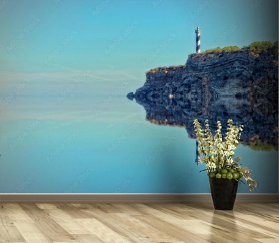 Fototapeta Latarnia morska i jej odbicie w morzu